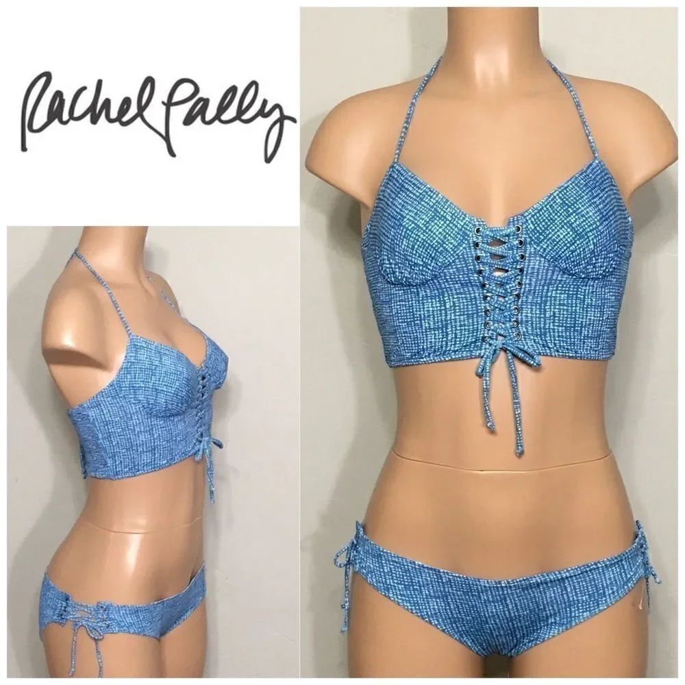 Rachel Pally blue lace up bikini. NWT